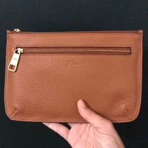 J.Crew Wallet Zip Pouch in Pebbled Leather